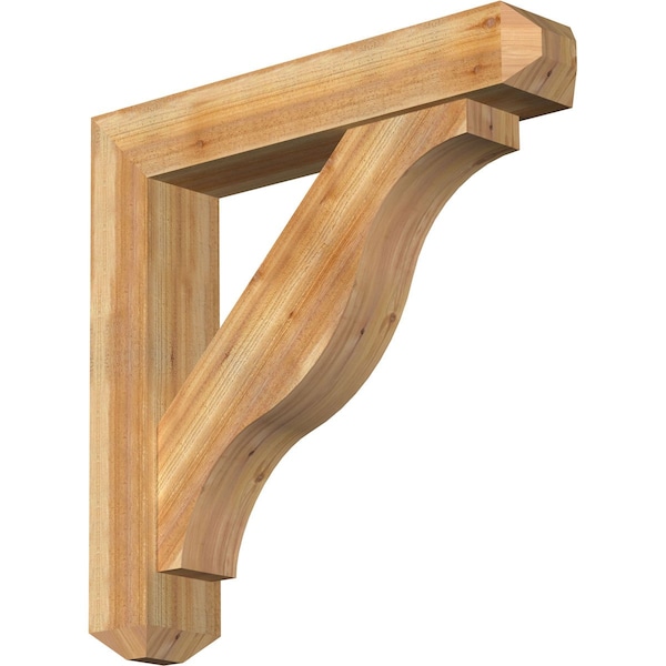 Ekena Millwork Funston Craftsman Rough Sawn Bracket w/ Offset Brace, Western Red Cedar, 8"W x 42"D x 42"H BKT0806X42X42FST04RWR - main